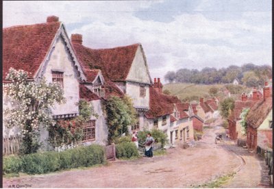 La Strada del Villaggio, Kersey, Suffolk, da The Cottages and the Village Life of Rural England pubblicato da Dent & Sons Limited, 1912 da Alfred Robert Quinton